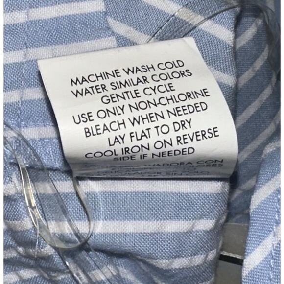 Speechless Mini Dress Blue White Vertical Stripes Spaghetti Straps Ruffled Hem - Picture 7 of 7